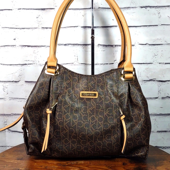Calvin Klein Signature Monogram Satchel - Picture 1 of 16